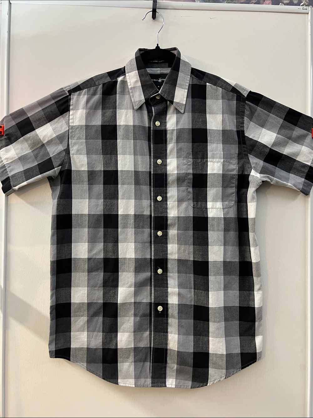 Beverly Hills Polo Club Black & Gray Plaid Button-Down Shirt